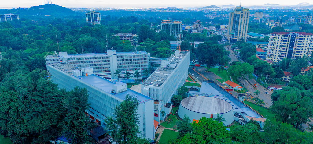 Aerial view of AICC grounds